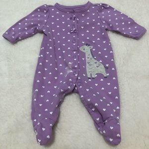 Purple Giraffe footy pajamas